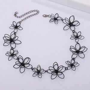 Black Flower Choker Necklace
